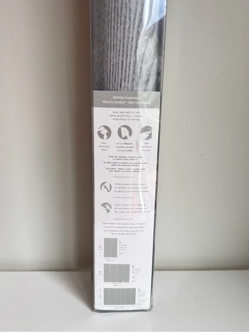 Wall Pops! Peel & Stick NuWallpaper Grey NU2240 Salvaged Wood Shiplap New